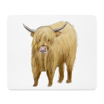 Highland Cow Art - Mouse Pad (horizontal) - white - Front