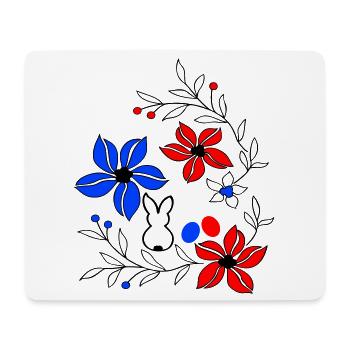 Ostern, Blumenranke - Mousepad (Querformat) - Weiß - Vorne