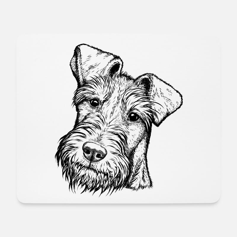 Irish Terrier Portrait frontal - Mousepad (Querformat) - Weiß