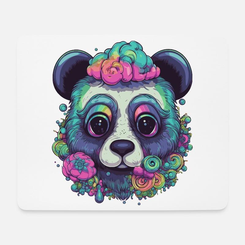 Psychedelic Panda - Mouse Pad (horizontal) - white