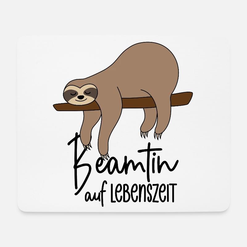 Beamtin auf Lebenszeit - Faultier - Mousepad (Querformat) - Weiß