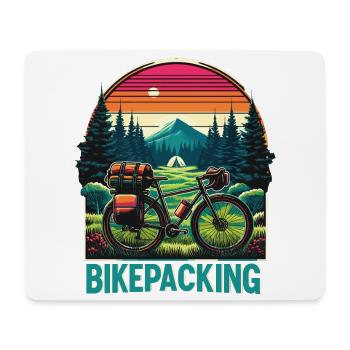 Sentier du Coucher de Soleil pour le Bikepacking - Tapis de souris (format paysage) - blanc - Devant