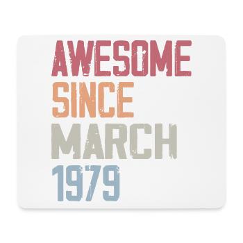 1979 Mars Naissance Anniversaire Mars 1979 Cadeau - Tapis de souris (format paysage) - blanc - Devant