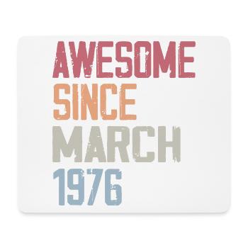 1976 Mars Naissance Anniversaire Mars 1976 Cadeau - Tapis de souris (format paysage) - blanc - Devant