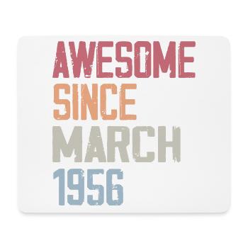 1956 March Birth Birthday March 1956 Gift - Mouse Pad (horizontal) - white - Front