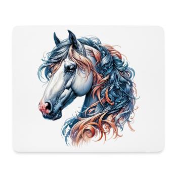 Cheval - Tapis de souris (format paysage) - blanc - Devant