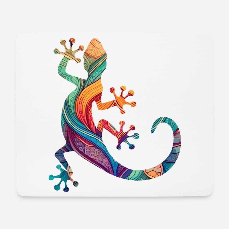 Mandala Gecko - Tapis de souris (format paysage) - blanc