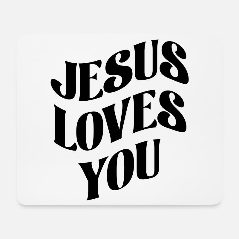 Jesus liebt Dich - Mousepad (Querformat) - Weiß