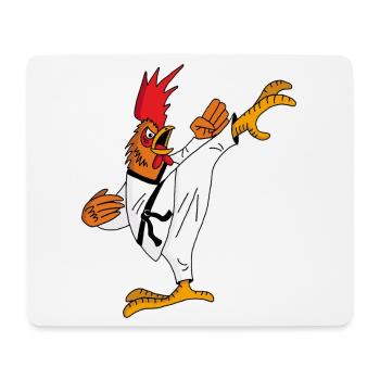 Coq et karaté - Tapis de souris (format paysage) - blanc - Devant