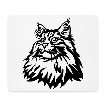 Norwegische Waldkatze - Mousepad (Querformat) - Weiß - Vorne