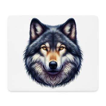 Loup - Tapis de souris (format paysage) - blanc - Devant