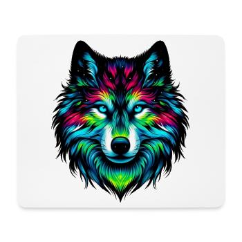 Loup - Tapis de souris (format paysage) - blanc - Devant