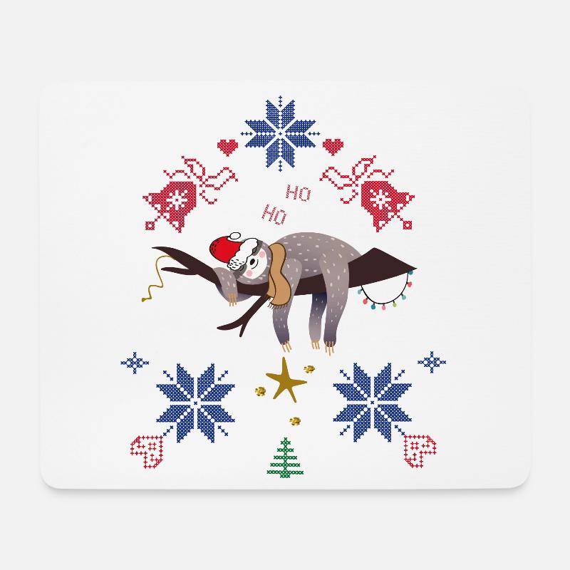 Faultier Weihnachten Ugly Christmas - Mousepad (Querformat) - Weiß