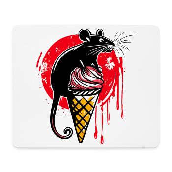 Rat on – Street Art Tattoo Style - Mouse Pad (horizontal) - white - Front