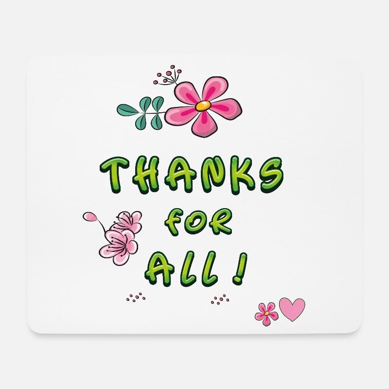 thanks for all, Danke - Mousepad (Querformat) - Weiß