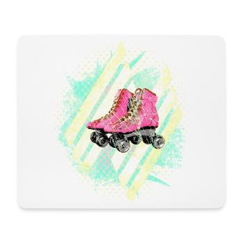 Années 60 Couleurs Patins à roulettes - Tapis de souris (format paysage) - blanc - Devant