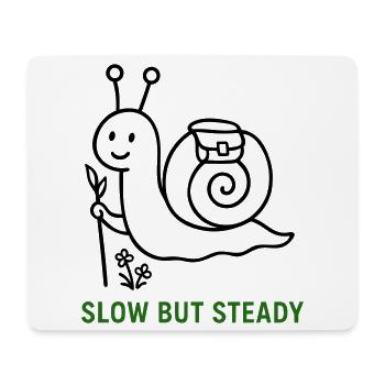 Wanderschnecke Slow but Steady - Mousepad (Querformat) - Weiß - Vorne