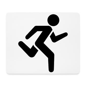 Icône de course à pied | Courir Silhouette Sport - Tapis de souris (format paysage) - blanc - Devant