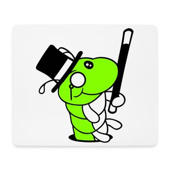 Caterpillar Sir Mr. Rich Monocle Glasses Cylinder Hole - Mouse Pad (horizontal) - white - Front