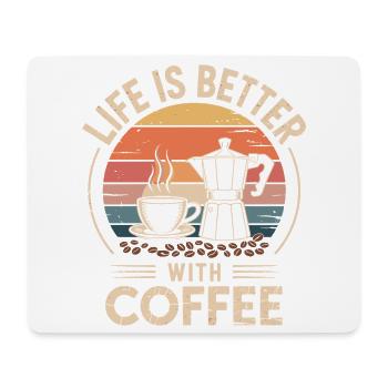 Illustration de joie de vivre avec le café - Tapis de souris (format paysage) - blanc - Devant