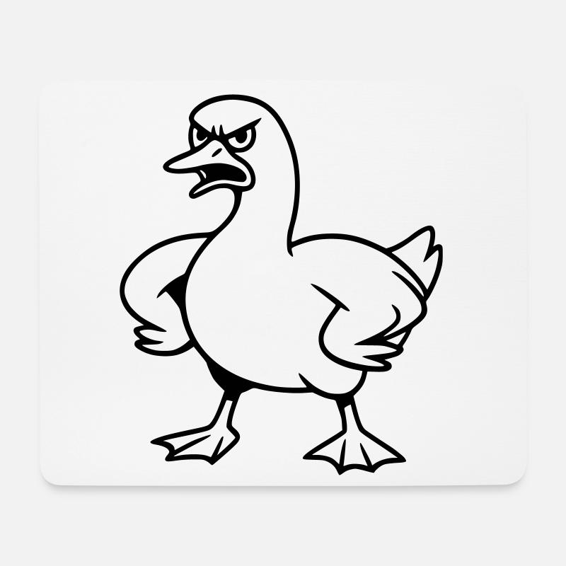 Wütende Gans - Mousepad (Querformat) - Weiß