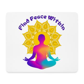 Finde einen Frieden in Mandala Glow - Mousepad (Querformat) - Weiß - Vorne