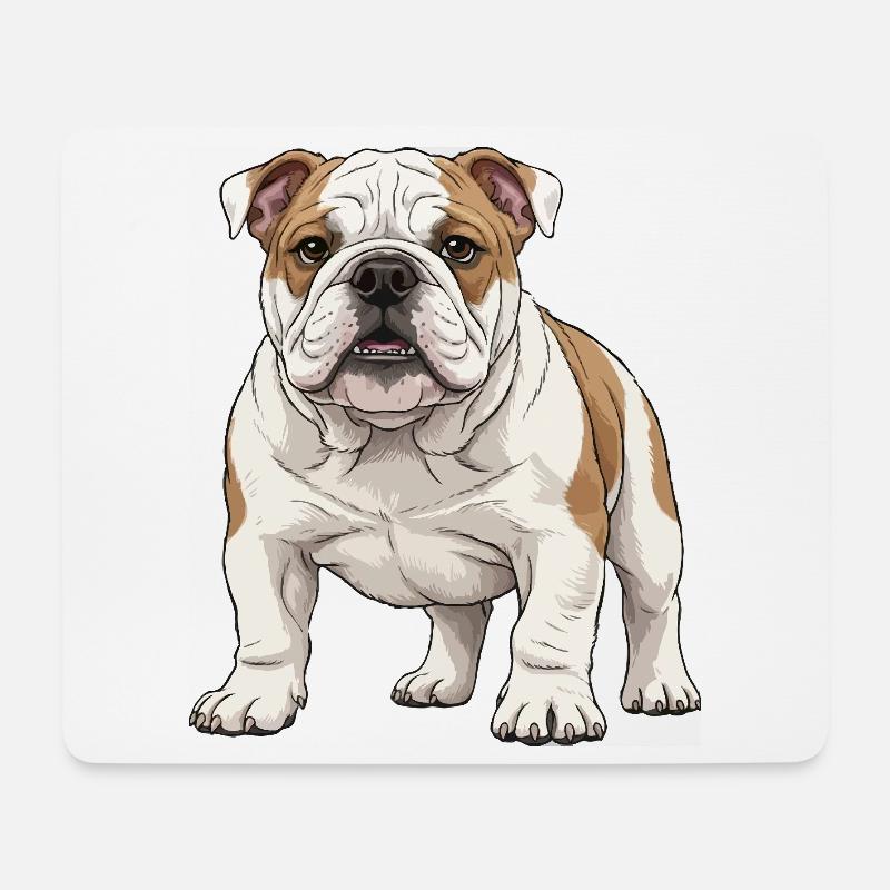Bulldoggen-Welpe - Mousepad (Querformat) - Weiß