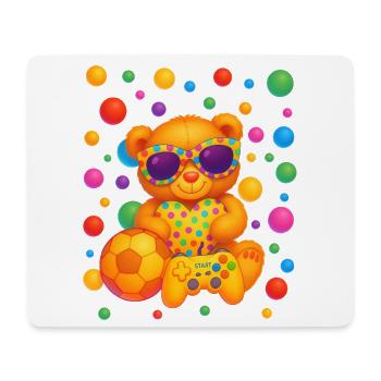 Vibrant Teddy Gamer Party Art - Mouse Pad (horizontal) - white - Front