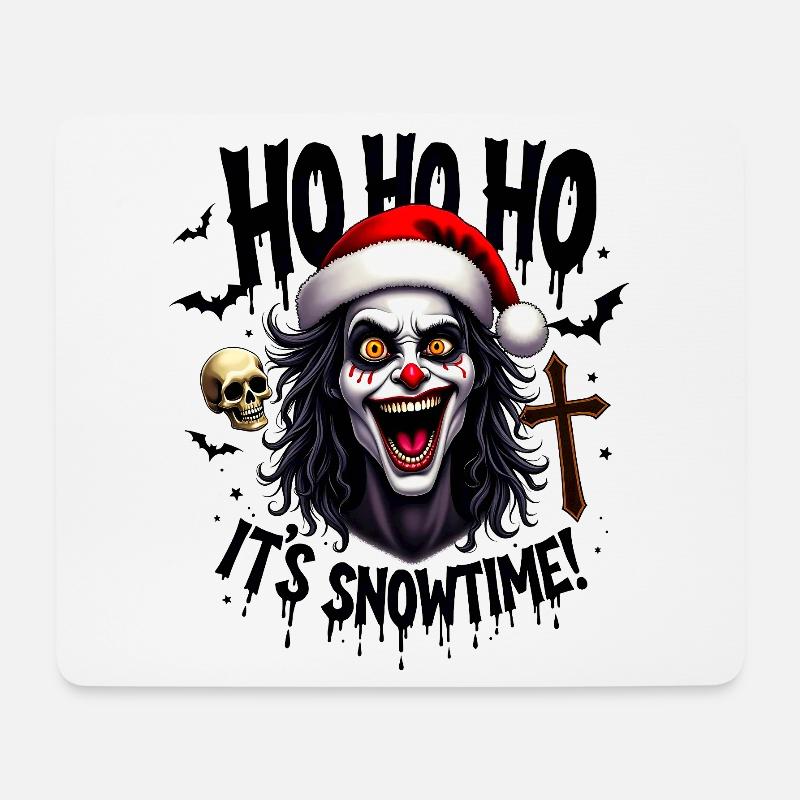 Psycho Clown Santa Horror - Mousepad (Querformat) - Weiß