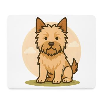 Cairn Terrier Hund im runden Hintergrund - Mousepad (Querformat) - Weiß - Vorne
