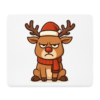 Grim Reindeer with Christmas Scarf - Mouse Pad (horizontal) - white - Front