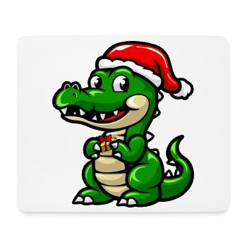 Noël de l’alligator - Tapis de souris (format paysage) - blanc - Devant
