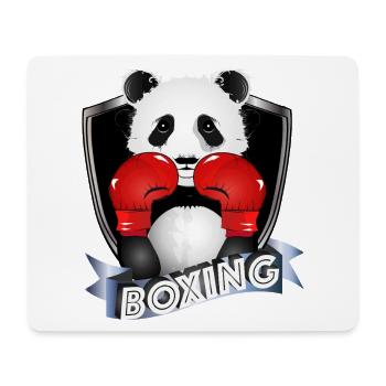 Boxender Panda – Lustiges Tiermotiv - Mousepad (Querformat) - Weiß - Vorne