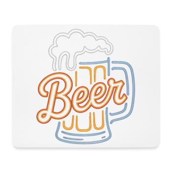 Bier – Cool Beer Logo - Mousepad (Querformat) - Weiß - Vorne