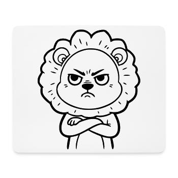 Illustration de bande dessinée du Lion en colère - Tapis de souris (format paysage) - blanc - Devant