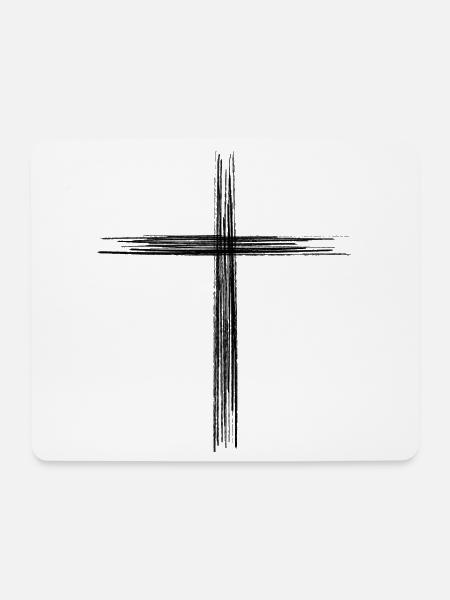 Jesus Kreuz  - Mousepad (Querformat) - Weiß