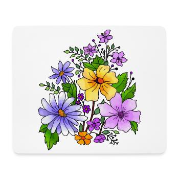 Blumen - Mousepad (Querformat) - Weiß - Vorne