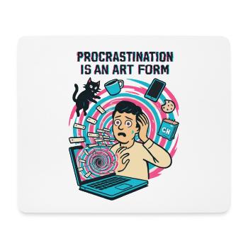 Procrastination : L'Art du Télétravail et du Rush - Tapis de souris (format paysage) - blanc - Devant