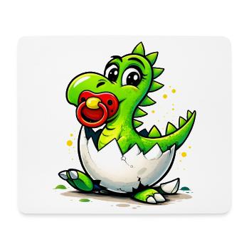 Bébé Dragon avec tétine - Tapis de souris (format paysage) - blanc - Devant