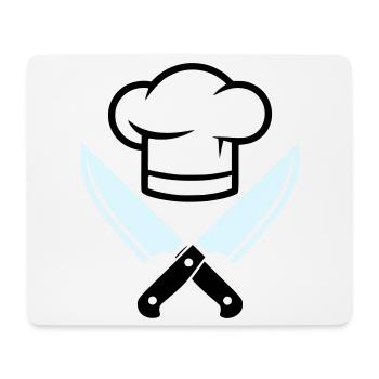 Kochmütze Messer Logo - Mousepad (Querformat) - Weiß - Vorne