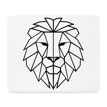 Löwe Polygon - Mousepad (Querformat) - Weiß - Vorne