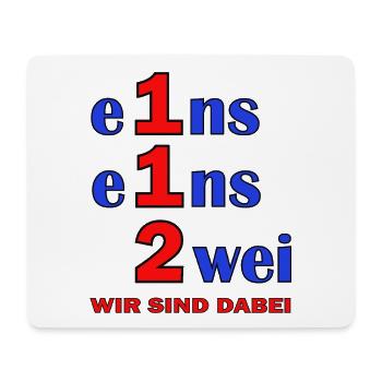 Eins Eins Zwei – Wir Sind Dabei - Feuerwehr - Mousepad (Querformat) - Weiß - Vorne