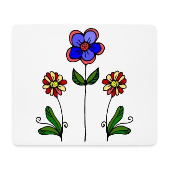 Fleur - Tapis de souris (format paysage) - blanc - Devant