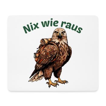 Nix wie raus Adler Outdoor - Mousepad (Querformat) - Weiß - Vorne