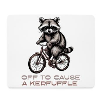 Off to Cause a Kerfuffle Raccoon - Mouse Pad (horizontal) - white - Front