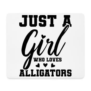 Juste une fille qui aime les alligators – Fan d’alligators - Tapis de souris (format paysage) - blanc - Devant