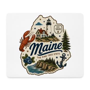 Maine Pine Tree State Vintage Küstenaufkleber - Mousepad (Querformat) - Weiß - Vorne