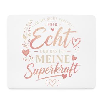 Echte Stärke: Unvollkommenheit ist Superkraft - Mousepad (Querformat) - Weiß - Vorne