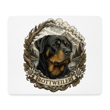 Rottweiler im Vintage Stil mit Berglandschaft - Mousepad (Querformat) - Weiß - Vorne