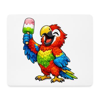 Papagei mit einem Eis - Mouse Pad (horizontal) - white - Front